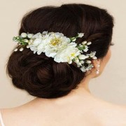 Hair Flare Women Artificial Flower Made Hair Accessories And Hair Pin for Women - White, in pakistan.